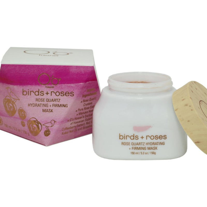 Masques And Exfoliators - O'o Hawaii Birds + Roses Rose Quartz Hydrating + Firming Mask